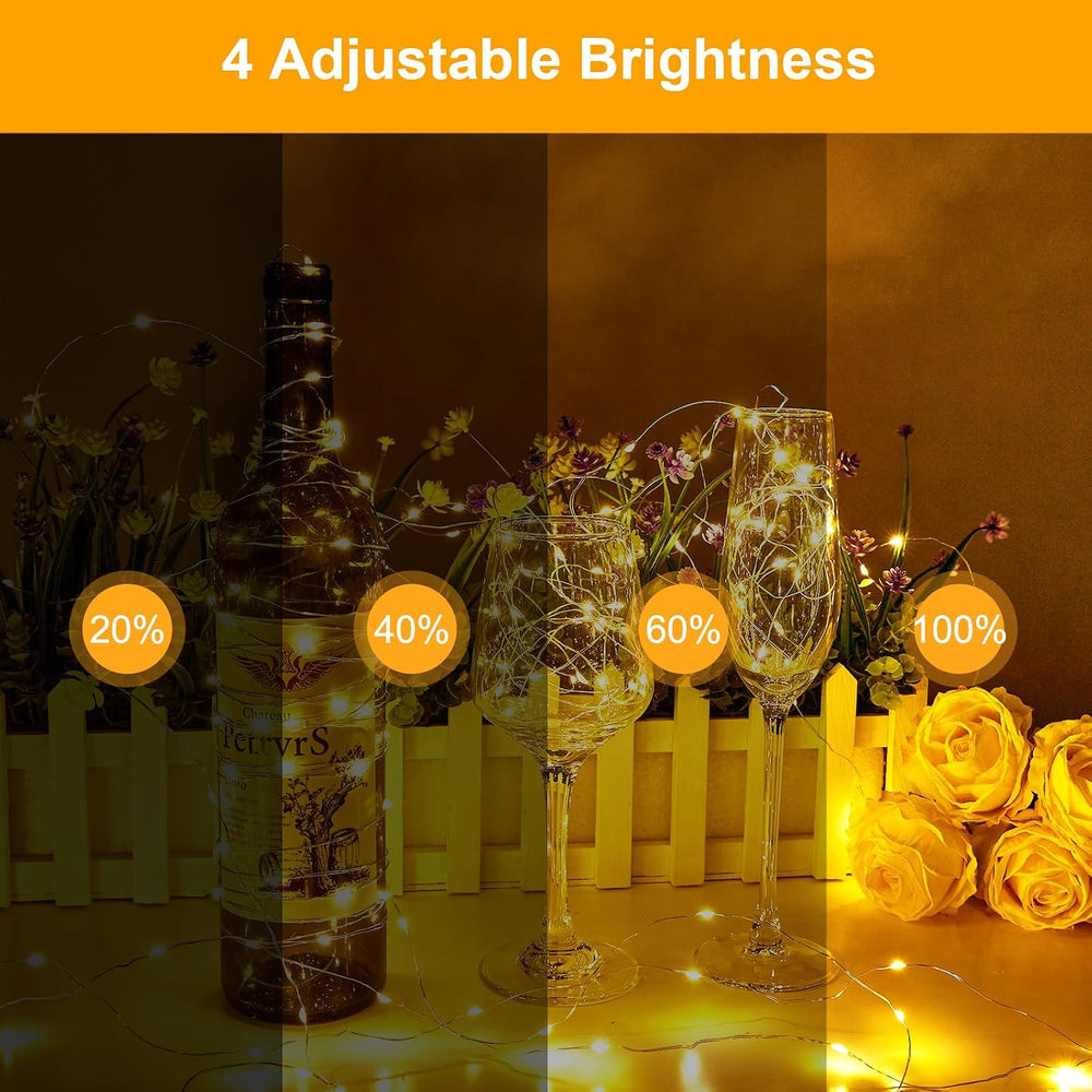 Wasserdicht Draht Lichterkette, 4 x 10M 100 LED USB Weihnachten Außenlichterkette Micro Lichterkette Außen und Innen mit Fernbedienung 8 Programm und Timer für Schlafzimmer, Party, Hochzeit