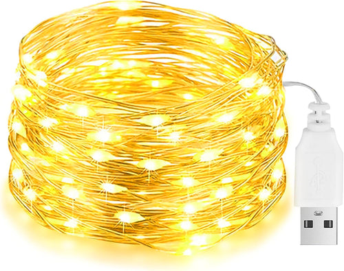 USB Lichterkette mit Kupferdraht, 10 m, 100 LEDs