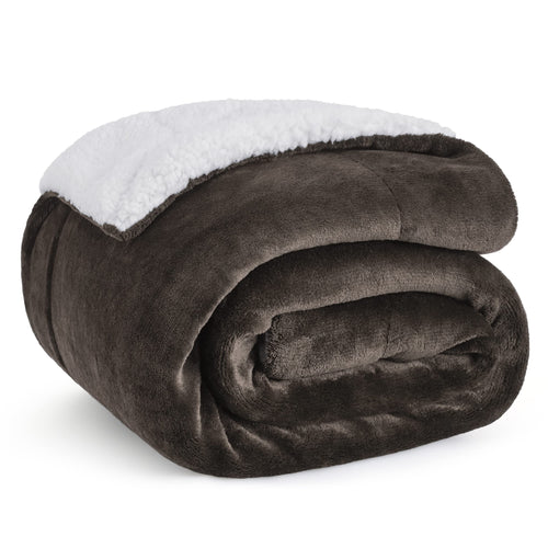 BEDSURE Sherpa Kuscheldecke Flauschig 150x200 - Sofadecke, Grau