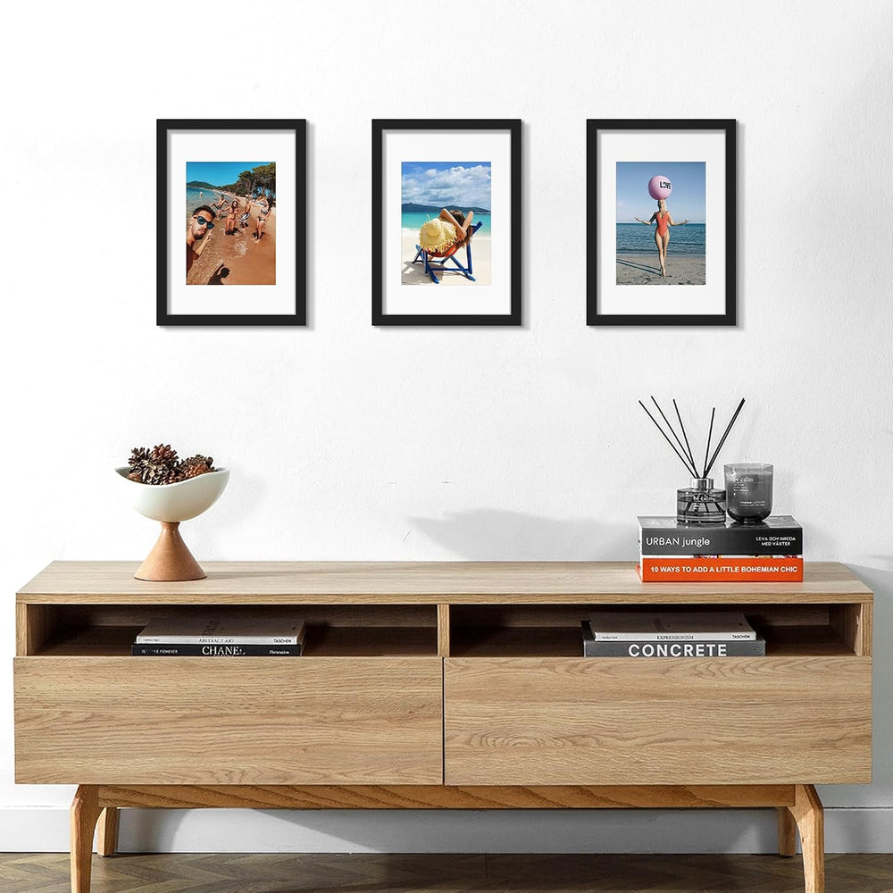 upsimples 3 Pack Bilderrahmen A4, Bilderrahmen Kinderzeichnungen A4，Picture Frame Schwarz für Fotos, Bilder, Poster