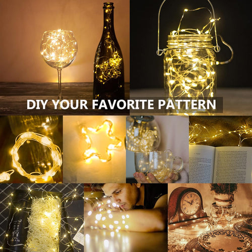 Jsdoin LED Mini Lichterkette mit Batterie, 6x20er Micro außen Lichterkette