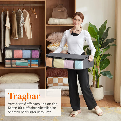 Lifewit 2 Stück 40L Unterbett Aufbewahrungsbox, Faltbare Unterbettkommode