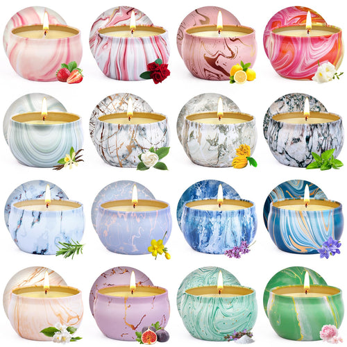 Duftkerzen Geschenkset, 2 Stück Natürliches SojaWachs Aromatherapie Kerzensets, Duftkerze Weihnachten Geschenkset für Frauen, Kleine Geschenk für MuttertagWeihnachten, Geburtstag, Valentinstag