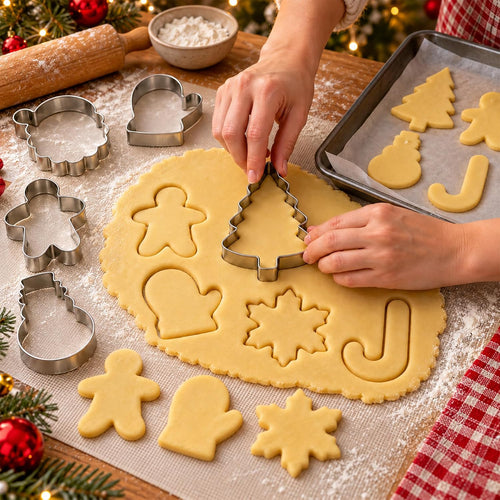 Set mit 10 Ausstechformen Weihnachten, Ausstecher weihnachten aus Edelstahl, Weihnachten Ausstechformen für Dekoration Keks/Kuchen/Plätzchen/Gebäck, Keksausstecher Weihnachten 10 Stück