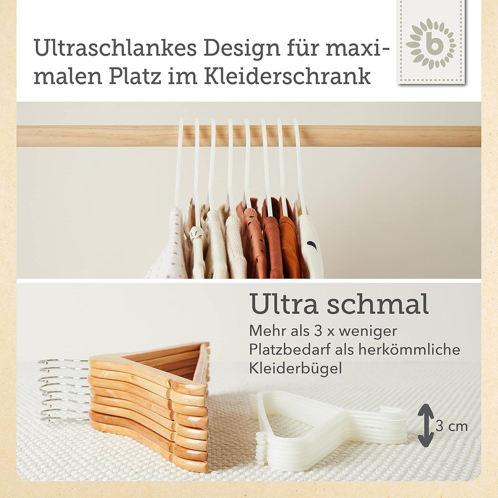 Bieco 04-014147 - Kinder Kleiderbügel im 8er Set, perlmutt