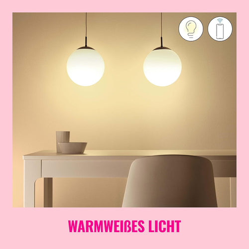 WiZ Warm White LED Lampen E27 2er Pack (806 lm), 60 W Lampen mit warmweißem dimmbarem Licht, smarte Lichtsteuerung über WLAN per Stimme/App