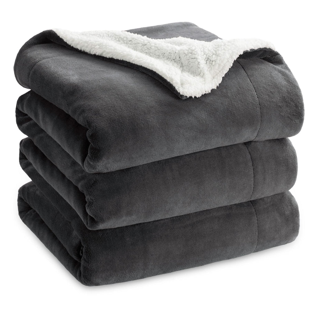 BEDSURE Sherpa Kuscheldecke Flauschig 150x200 - Sofadecke, Grau