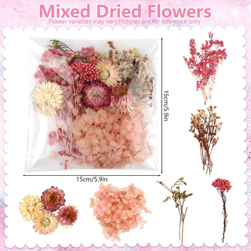 Klein Trockenblumen Zum Basteln,Natürliche Getrocknete Blumen Deko Rosa