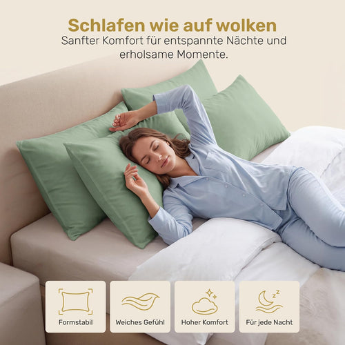 Lavea® 2er Set Kissenbezug - 40x40 - Eukalyptus