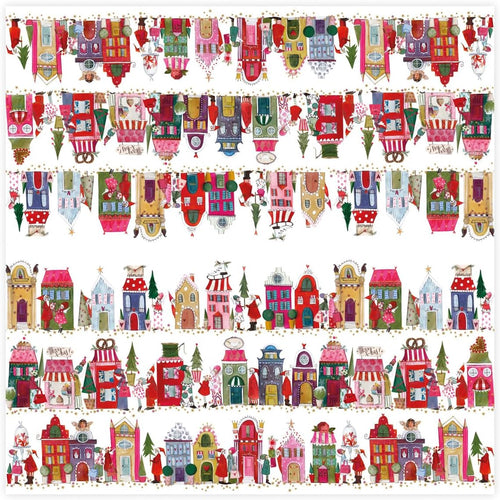 Weihnachtsservietten 33x33 cm, 20 Stück, 3-lagig – bunte Winterhäuser