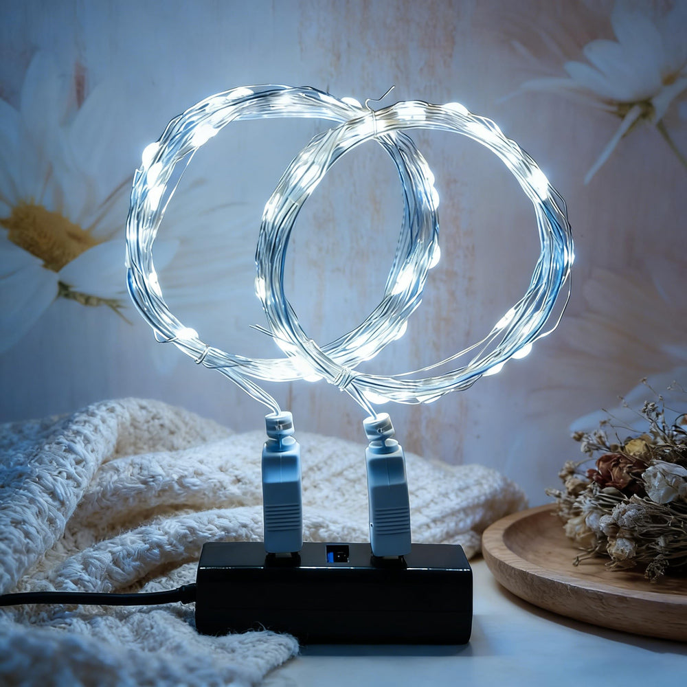2 Stück LED Lichterkette, 30LED 3M / 10Ft USB lichterkette außen/innen Wasserdichte für Schlafzimmer, Hof, Hochzeit, Weihnachten, DIY etc (Warmweiß)
