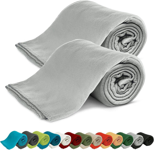 KiGATEX Polar Fleecedecken 2er Set Silber 130x160 cm Oeko-TEX® ca. 420g