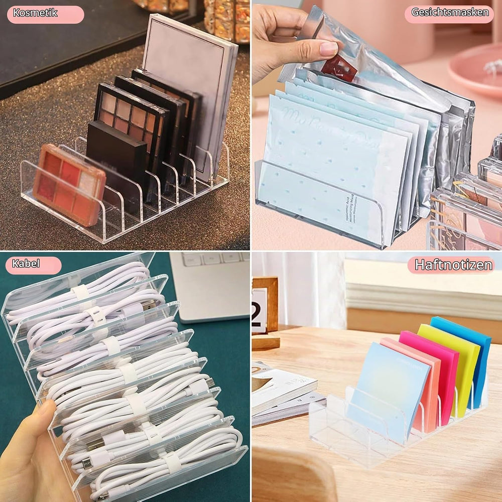 2er Make-up Organizer Acryl, 7 Fächer, transparent für Paletten
