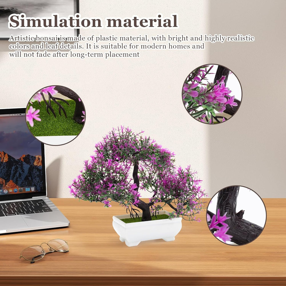 DEANKEJI Farbig Künstlicher Bonsai, Farbenfroh Deko Büro, Realistisch Bonsai Künstlich, für Haus Schlafzimmer Schreibtisch Bauernhaus Zimmer Dekoration