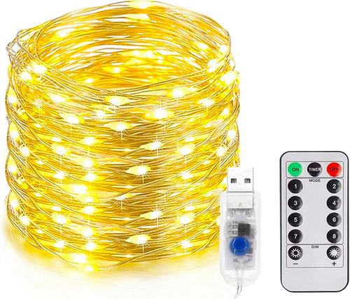USB Lichterkette 20 m, 200 LEDs, mit Fernbedienung