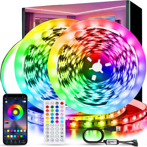 LED Strip 3m, USB RGB Streifen Mit App Fernbedienung, Music Sync Steuerbar Timer Einstellung, Band Selbstklebend Beleuchtung Lichter Verstellbare Helligkeiten Farbwechsel Für Tv/Schlafzimmer/Party
