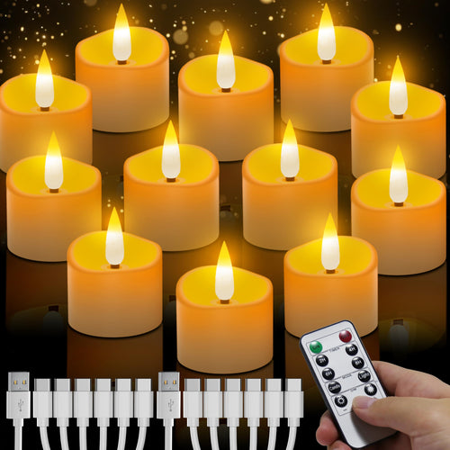 daphomeu Wiederaufladbare LED Teelichter mit Timerfunktion 6 Stück