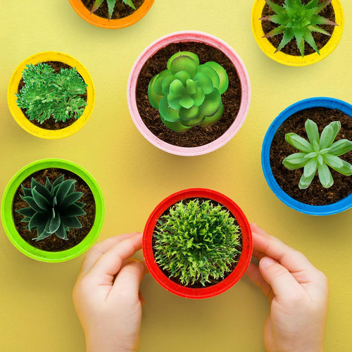 QUOZUO Künstliche Sukkulenten, 6 Stück Kleine Sukkulenten Kunstpflanze Grün Deko Sukkulenten Pflanzen für Büro Wohnzimmer Garten Dekoration