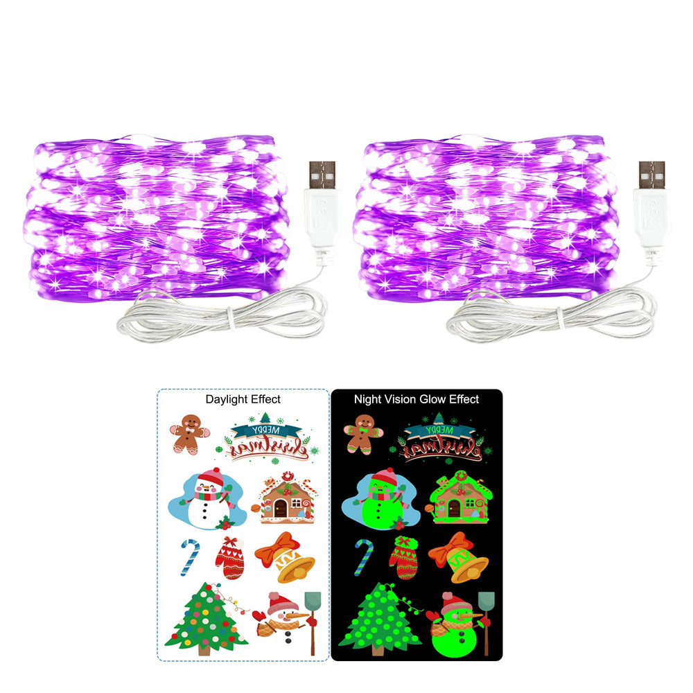 2 Stück LED Lichterkette, 30LED 3M / 10Ft USB lichterkette außen/innen Wasserdichte für Schlafzimmer, Hof, Hochzeit, Weihnachten, DIY etc (Warmweiß)