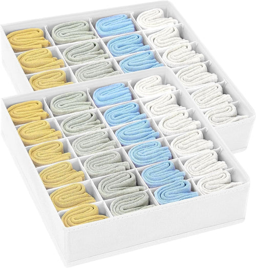 DIMJ Schrank Schubladen Organizer - 48 Fächer (2x24) Socken Organizer