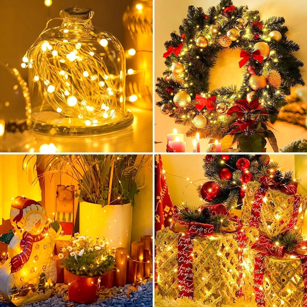 ALEGRE® USB Lichterkette mit Timer, 2M 20 LED Kupferdraht Lichterkette Innen mit Stecker, Warmweiß Led Lichterketten USB mit Timer, Fairy Lights für Weihnachten Deko, Halloween, Hochzeit, Schlafzimmer