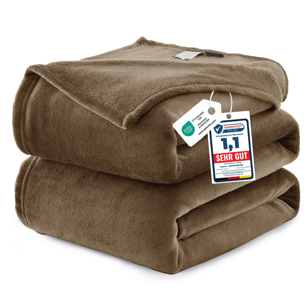 WAVVE Kuscheldecke Flauschig Decke Tagesdecke 150x200 - Sofadecke Grau