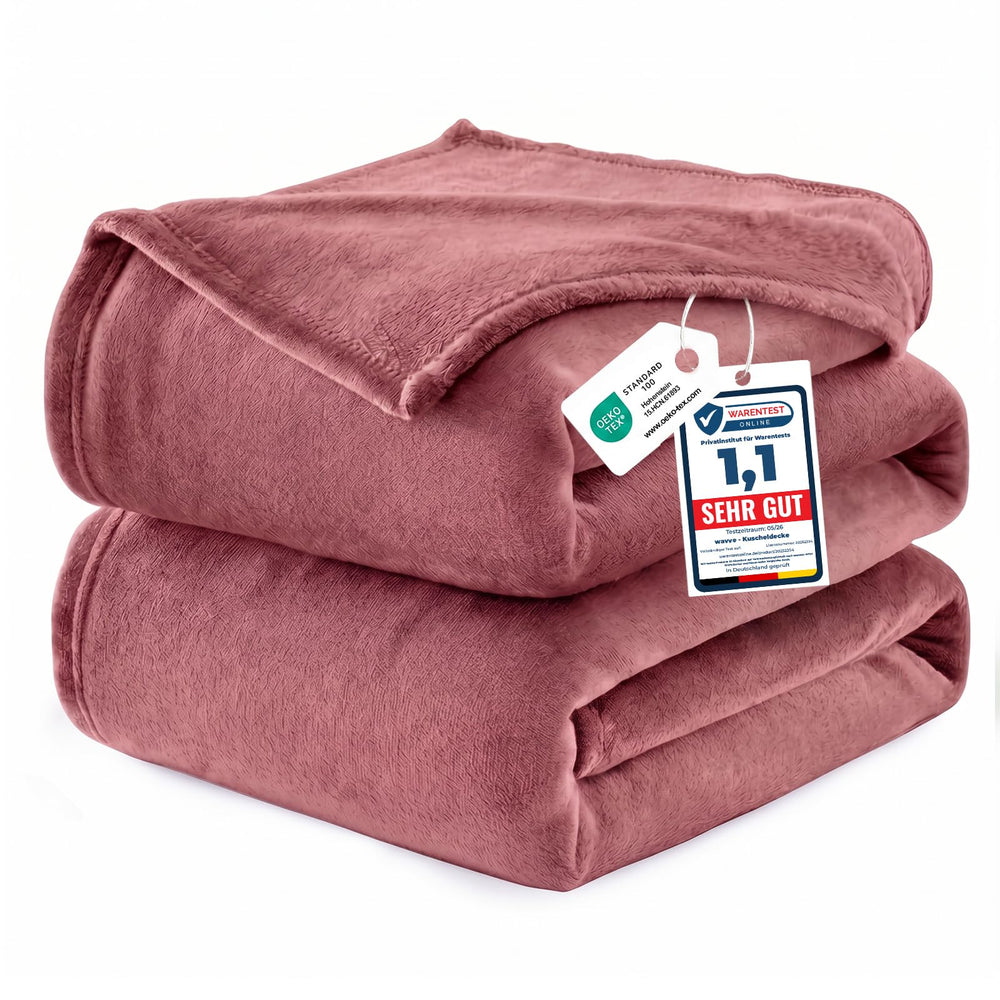 WAVVE Kuscheldecke Flauschig Decke Tagesdecke 150x200 - Sofadecke Grau