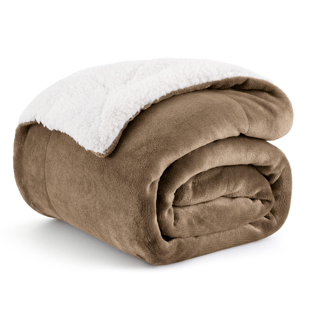 BEDSURE Sherpa Kuscheldecke Flauschig 150x200 - Sofadecke, Grau