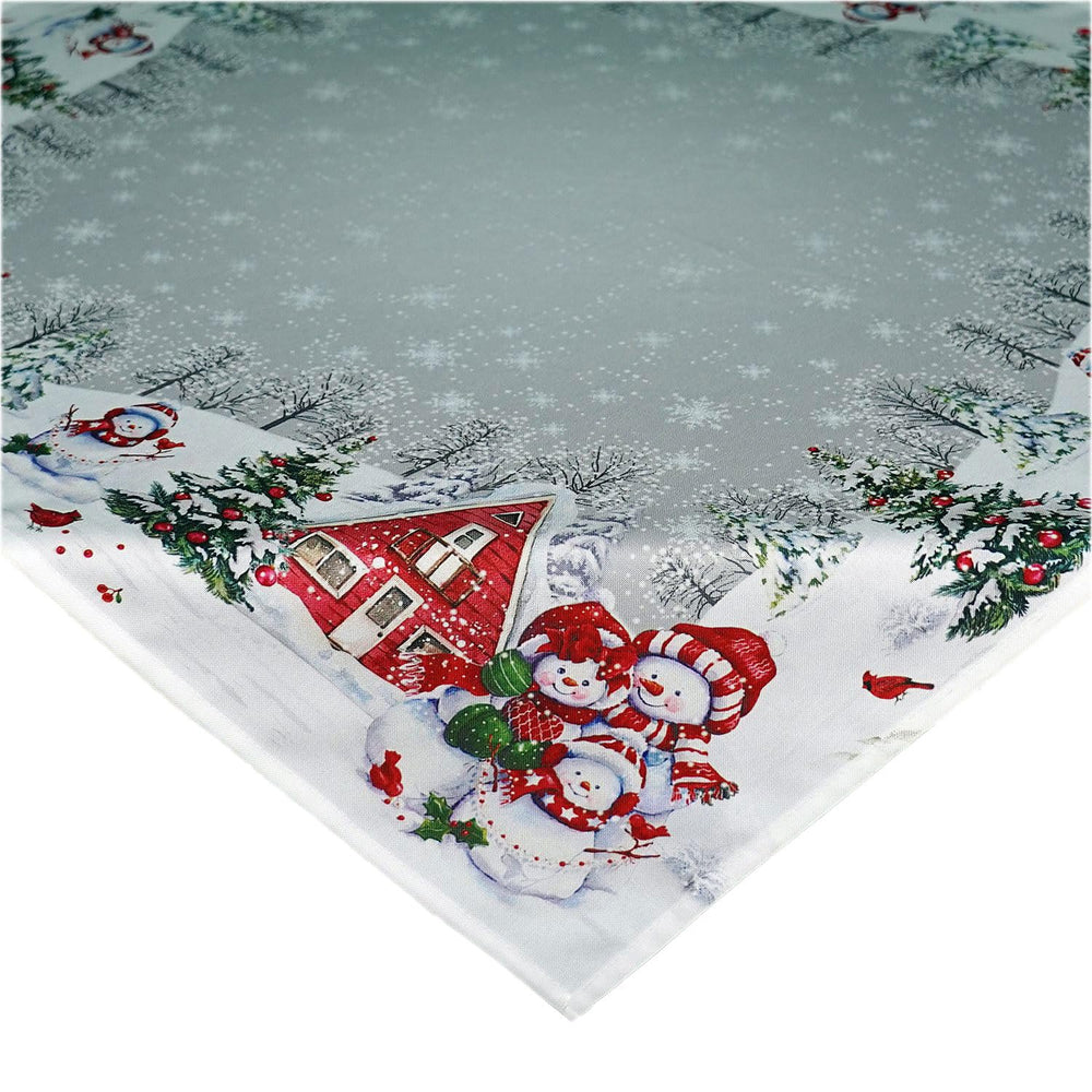 Tischläufer 40 x 90 cm Schneemann Weihnachten Winterdorf