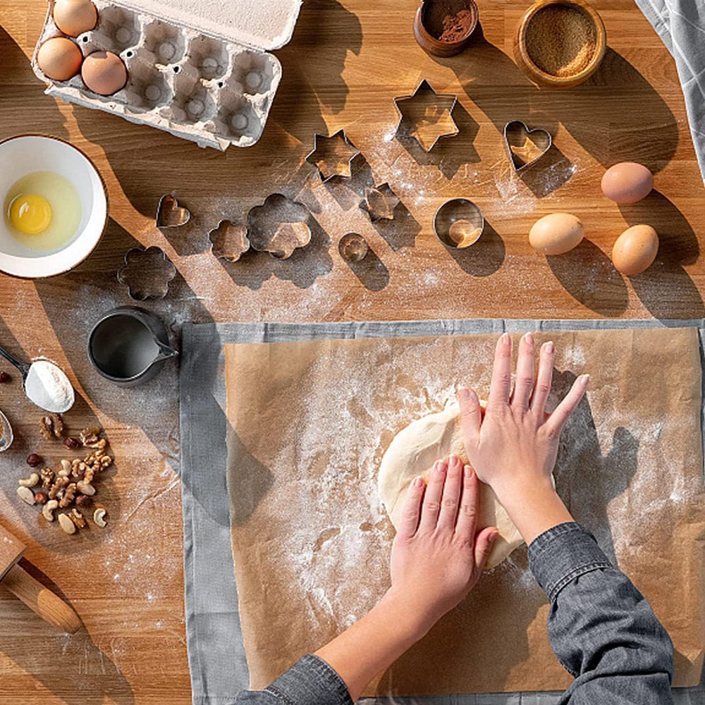 Ausstechformen Herz Set-12 Stück-Stern,Blüten,Herz,Kreis, Groß and Mini Plätzchen Ausstecher Linzer Ausstechformen für DIY, Backen