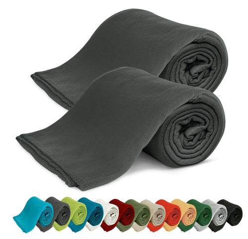 KiGATEX Polar Fleecedecken 2er Set Silber 130x160 cm Oeko-TEX® ca. 420g
