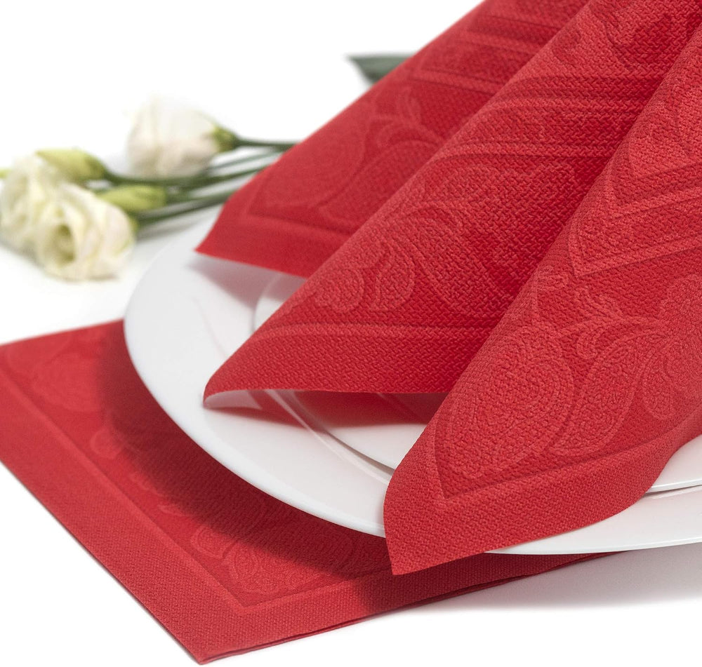 Papstar 50x Royal Collection Servietten Rot Ornaments 40 x 40 cm