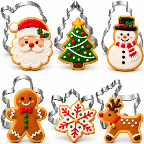 Set mit 10 Ausstechformen Weihnachten, Ausstecher weihnachten aus Edelstahl, Weihnachten Ausstechformen für Dekoration Keks/Kuchen/Plätzchen/Gebäck, Keksausstecher Weihnachten 10 Stück