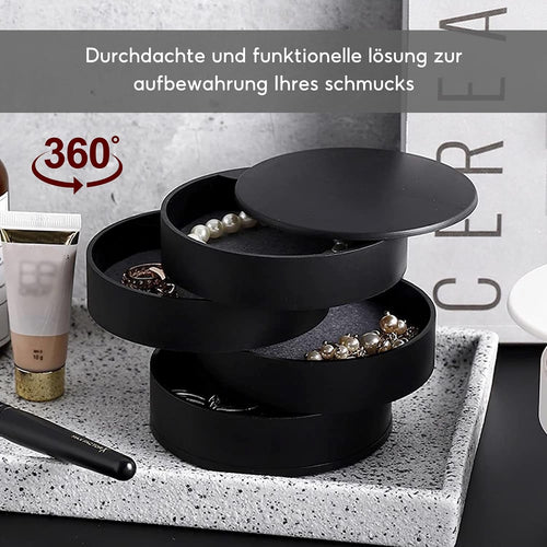Runde Form SchmuckkäStchen, 4 Ebenen Drehbar Schmuckschatull, 10×10cm