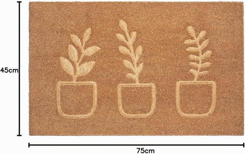 Hanse Home Kokos Fußmatte für Innen 45x75cm – Fussmatte Kokosmatte Schmutzfangmatte Blumen Flower Design, rutschfest für Eingangsbereich & überdachten Außenbereich – Natur