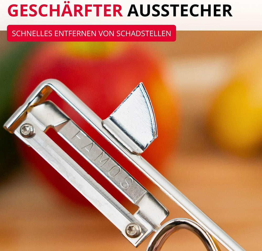 Westmark Sparschäler Famos – mit geschärftem Ausstecher, Made in Germany