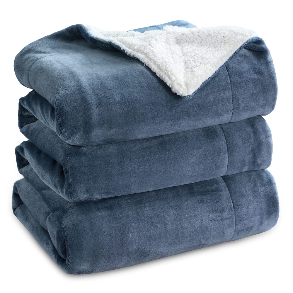 BEDSURE Sherpa Kuscheldecke Flauschig 150x200 - Sofadecke, Grau