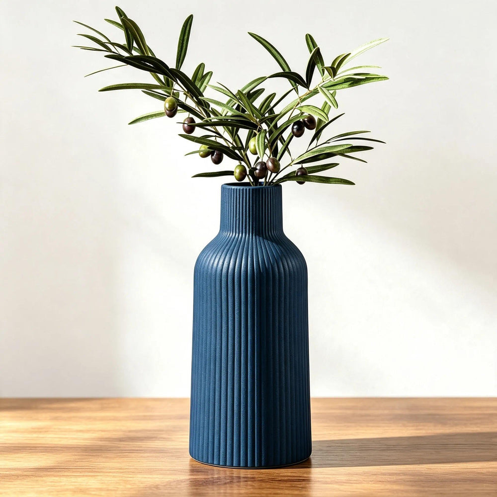 Vase für Pampasgras，20cm Keramik Vase Weiß Matt Rund Modern Design, Boho Style for deko Aesthetic, Blumenvase für Wohnzimmer, Schlafzimmer Dekoration, Einfach Nordic Stil(Weiß)