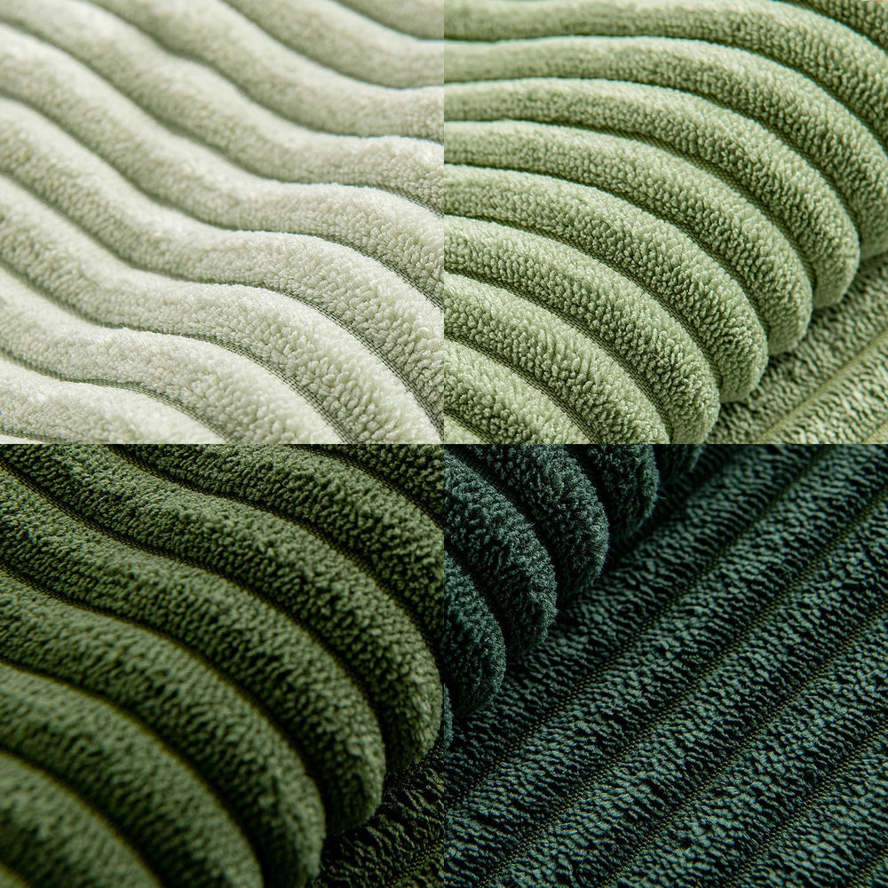 MIULEE 4er Set Kissenbezug 40×40cm Kordsamt Biese Patchwork Grüne Serie