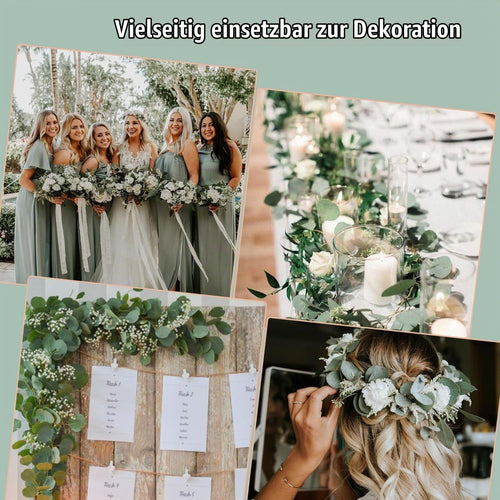 Homcomodar Künstliche Pflanzen Eukalyptus Deko 12Pc Simulation Grüner Eucalyptus Hinterlässt Zweige Silberdollar Eukalyptus Pflanze Bulk für Hochzeit, Garten, Haus, Büro, Indoor Outdoor Dekoration