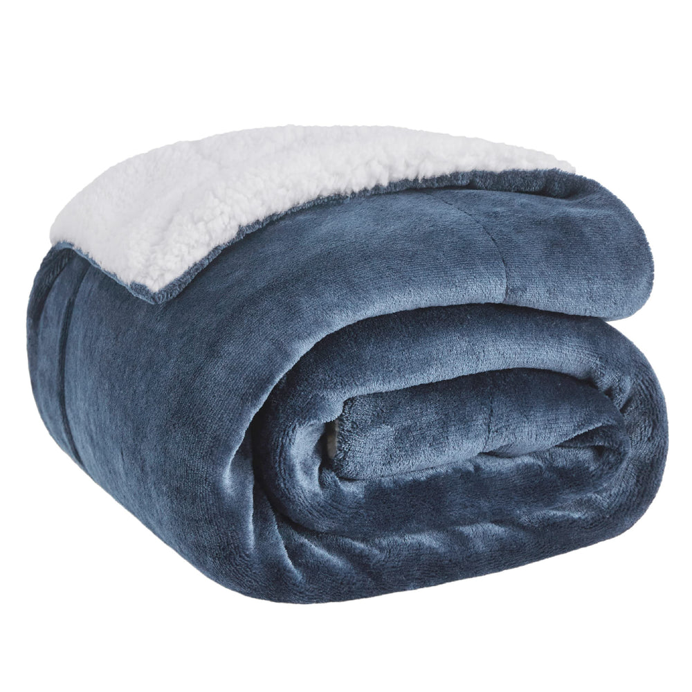BEDSURE Sherpa Kuscheldecke Flauschig 150x200 - Sofadecke, Grau