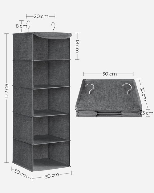 SONGMICS Hängeorganizer, 5 Fächer, Faltbar