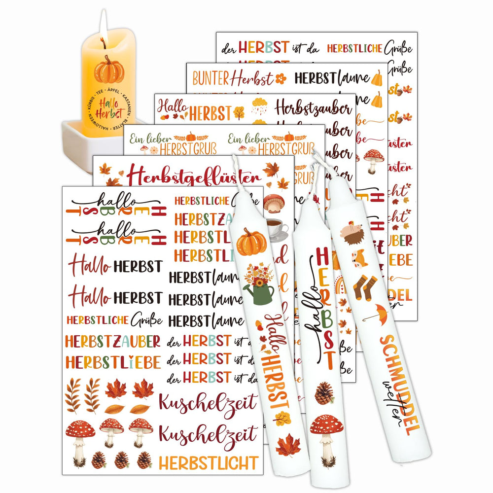 Kerzentattoos Weihnachten & Advent – Kerzen Sticker Set für DIY Deko