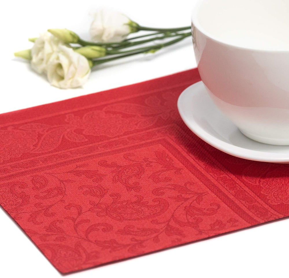 Papstar 50x Royal Collection Servietten Rot Ornaments 40 x 40 cm