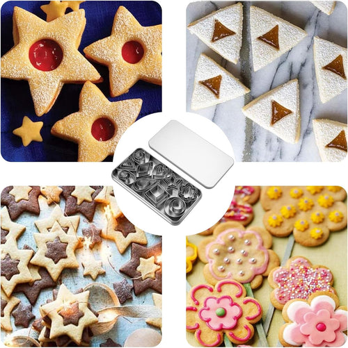 Plätzchen Ausstecher, 30 Stück Plätzchen Ausstecher Mini(Silbrig)