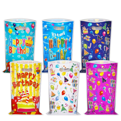 Flintronic 30 Stück Geschenktüten, Geburtstagstüten Kindergeburtstag Gastgeschenke, Cookie Partytüten, mitgebsel kindergeburtstag für Mädchen Jungen