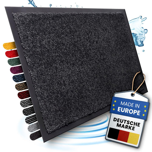 Bodenständig® Saubere Schuhe Dank saugstarkem Stoff (robust) perfekte Größe Anthrazit in 40x60cm - Fußmatte innen, Fussmatte innen - Schmutzfangmatte für innen Türmatte