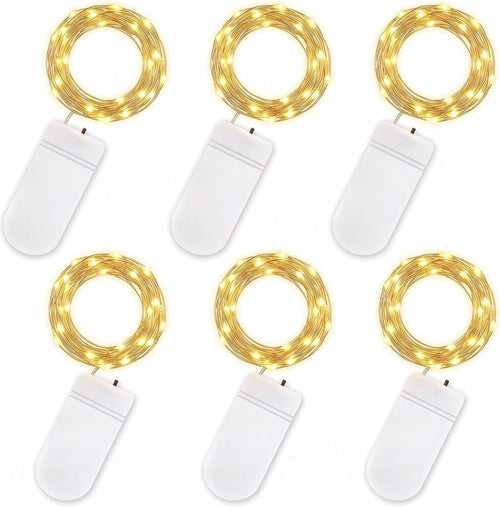 LED Lichterketten mit Draht, 2 m, 6er Set