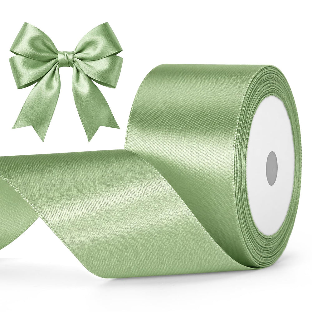 G2PLUS 10mm Salbei Grün Geschenkband Satin: 22m Schleifenband zum Bastel