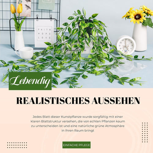 Der Rose Kunstpflanze Künstliche Pflanzen Hängepflanze Künstlich Hängend Fake Plant Kunstpflanzen Wand Für Wohnzimmer Wanddeko Zimmer Bücherregal Deko Aesthetic Room Decor